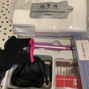 Nail tools bundle electric nail file, nail files x 10, nail polish pads x700